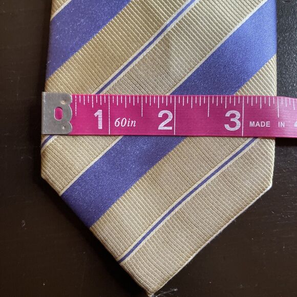 Banana Republic Tie - 3.5 in / 58” Blue Brown Striped Necktie - 100% Silk - Picture 5 of 5